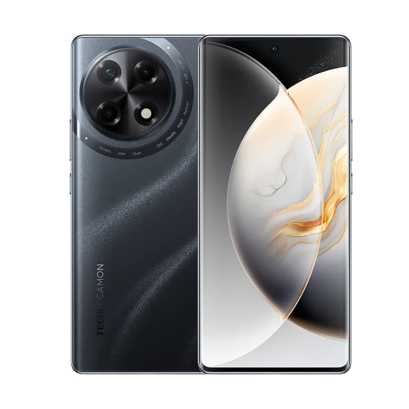 Tecno Camon 30S smartphone showing the front screen display and rear camera setup.